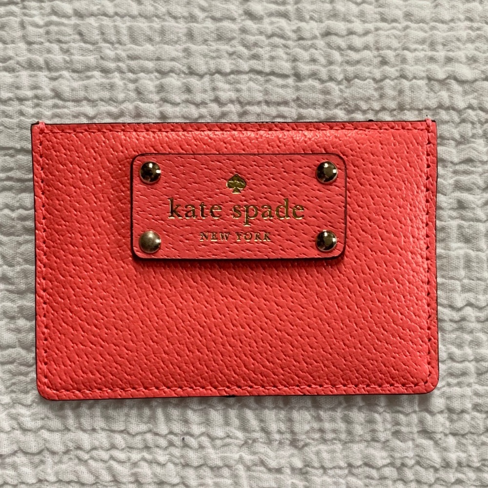 Kate Spade Hot Pink Pebbled Card Holder